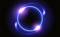 Fantastic background with neon glowing round frame and shiny space portal into another dimension