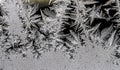 beautiful frosty patterns on the window glass Royalty Free Stock Photo