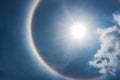 Fantastic beautiful sun halo phenomenon. Serenity nature. Royalty Free Stock Photo