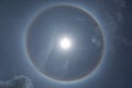 Fantastic beautiful sun halo phenomenon or the sun with circular Royalty Free Stock Photo