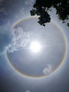 Fantastic beautiful sun halo phenomenon in Thailand Royalty Free Stock Photo