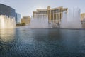 Fantastic beautiful view of water show fountains of Bellagio hotel, Las Vegas, Nevada, Royalty Free Stock Photo