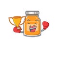 Fantastic Boxing winner of apple jam in mascot cartoon design