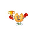 Fantastic Boxing winner of chinese fortune cookie in mascot cartoon style