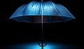 Fantastic bright blue umbrella design for rainy weather. AI generated Royalty Free Stock Photo