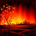 Fantastic burning hell scenery Royalty Free Stock Photo