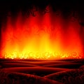 Fantastic burning hell scenery Royalty Free Stock Photo