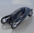 Fantastic car concept of the future electro three wheels. 3D rendering Royalty Free Stock Photo
