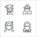 fantastic characters line icons. linear set. quality vector line set such as wizard, wraith, ogre