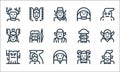 Fantastic characters line icons. linear set. quality vector line set such as genius, necromancer, tree, faun, mermaid, athena,
