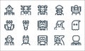 Fantastic characters line icons. linear set. quality vector line set such as slenderman, bigfoot, vampire, mermaid, kitsune,