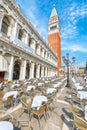 Fantastic cityscape of Venice with San Marco square with Campanile and Biblioteca Nazionale Marciana