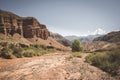 fantastic clay red castles in the sandy desert of the canyon Konorchek, Royalty Free Stock Photo