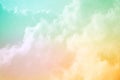 Fantastic cloudy sky with pastel gradient color and grunge paper texture Royalty Free Stock Photo