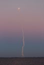 Fantastic color gradient from rocket smoke after launch in cape canaveral in florida