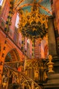 Fantastic and colored interior of Church of Our Lady Assumed into Heaven also known as Saint Mary`s Church in Krakow, Poland Royalty Free Stock Photo