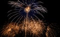 Fantastic colorful fireworks over dark sky Royalty Free Stock Photo