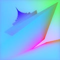 Fantastic composition with neon colored zigzag pattern. Abstract creative background. 3d rendering digital illustration