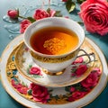 Fantastic cup of tea with liquid splash, 3d rendering Royalty Free Stock Photo