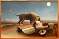 Photo of the original painting `The Sleeping Gypsy` by Henry Rousseau