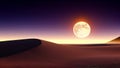 Fantastic desert landscape. A planet with a beautiful desert. A fantastic world. Generated AI.