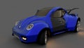 Fantastic electric blue sports car. 3D render