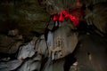 Fantastic extraordinary natural speleothem in big cave in New Athos, Abkhazia