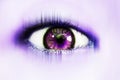 Fantastic eye in purple tones Royalty Free Stock Photo