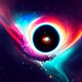 Fantastic fantastic planet. Colorful cosmic background. Vector illustration. AI generated