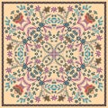 Fantastic flower ornament. Beautiful vector pattern.Design can be used for Card, bandana print, kerchief design, napkin.