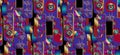 Fantastic flowers and decorative elements in the style of Klimt. Seamless pattern. Suitable for fabric, mural, wrapping paper, dig