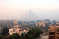 View with the Pyramid of Cheops, the biggest from the site of the great pyramids of the Giza Governorate Egypt Africa Royalty Free Stock Photo