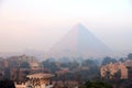 View with the Pyramid of Cheops, the biggest from the site of the great pyramids of the Giza Governorate Egypt Africa Royalty Free Stock Photo