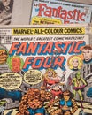 Fantastic Four comic book covers published by Marvel Comics. Royalty Free Stock Photo