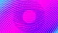 Fantastic fractal ball phantom effect with diverging round ripples sound waves against a trendy pink-purple gradient psychedelic