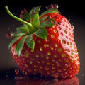 Fantastic freshly washed red strawberry fresh ripe ready to eat - Artificial intelligence generated - AI