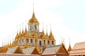 Fantastic Golden Spires of the Historic Loha Prasat Iron Castle inside Wat Ratchanatdaram Temple Located in Bangkok Old City