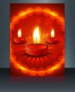 Fantastic happy diwali brochure card template