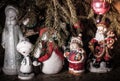 Fantastic heroes: Snow Maiden, Snowman, Santa Claus under the Ch Royalty Free Stock Photo