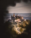 Fantastic Hohenzollern Castle view from a tree Royalty Free Stock Photo