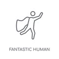 fantastic human linear icon. Modern outline fantastic human logo