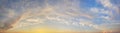 Fantastic idellic sunset heven. Panoramic sunset sky with cloud, skyline background Royalty Free Stock Photo