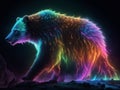 Fantastic image of a polar bear in neon light.