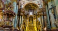 Fantastic interior of Saint Nicholas baroque church in Prague, Bohemia