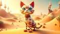 Fantastic lonely desert sand cat