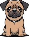 Fantastic and lovely pug carlino dog vector Royalty Free Stock Photo