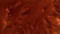 Fantastic martian landscape in rusty orange shades, Mars surface, Desert, Cliffs, sand. Alien landscape. Red planet mars Royalty Free Stock Photo