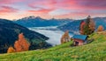 Fantastic morning scene of Zell lake. Great autumn sunrise view of Austrian town - Zell am See, south of the city of Salzburg.