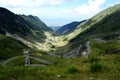 Fantastic mountain valley. Crossing Carpathian mountains of Romania, Transfagarasan is one of the most spectacular mountain roads