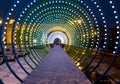 Fantastic multicolored light tunnel